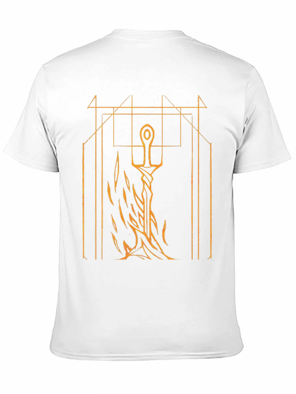 Sword & Geometric Graphic Black T-Shirt