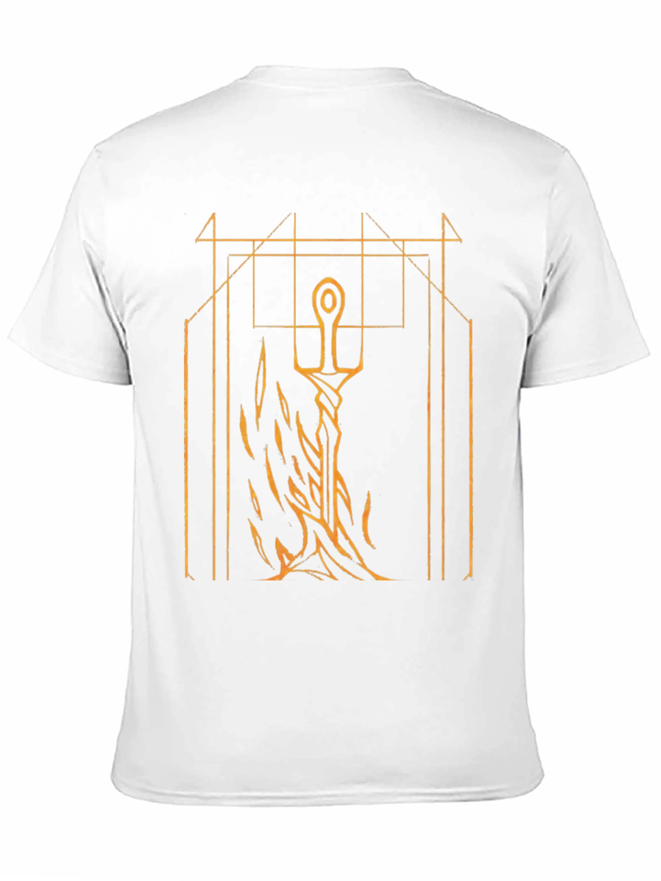 Sword & Geometric Graphic Black T-Shirt