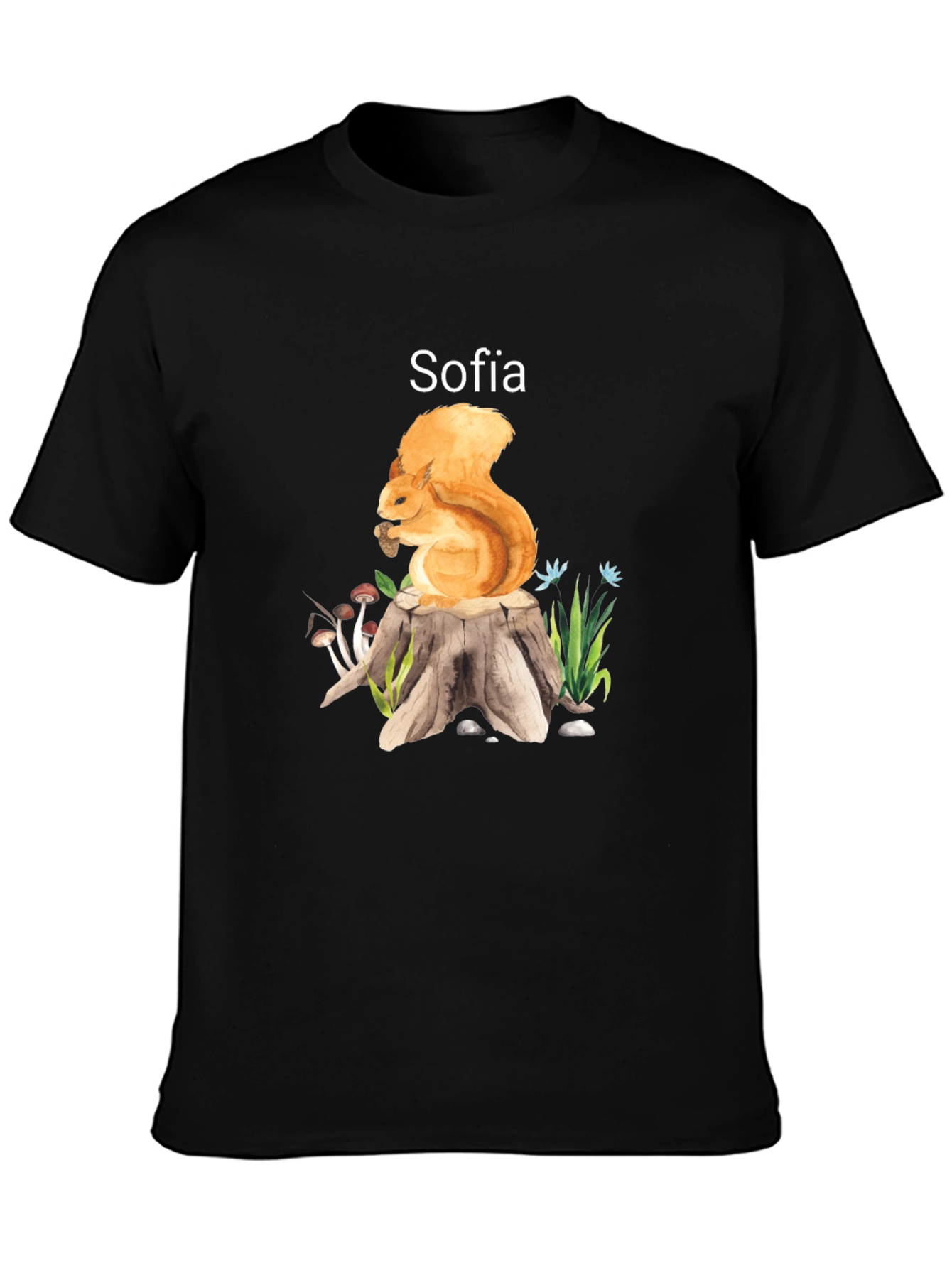 Squirrel & Sofia Black T-Shirt