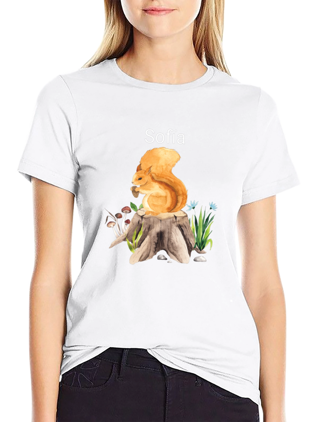 Squirrel & Sofia Black T-Shirt