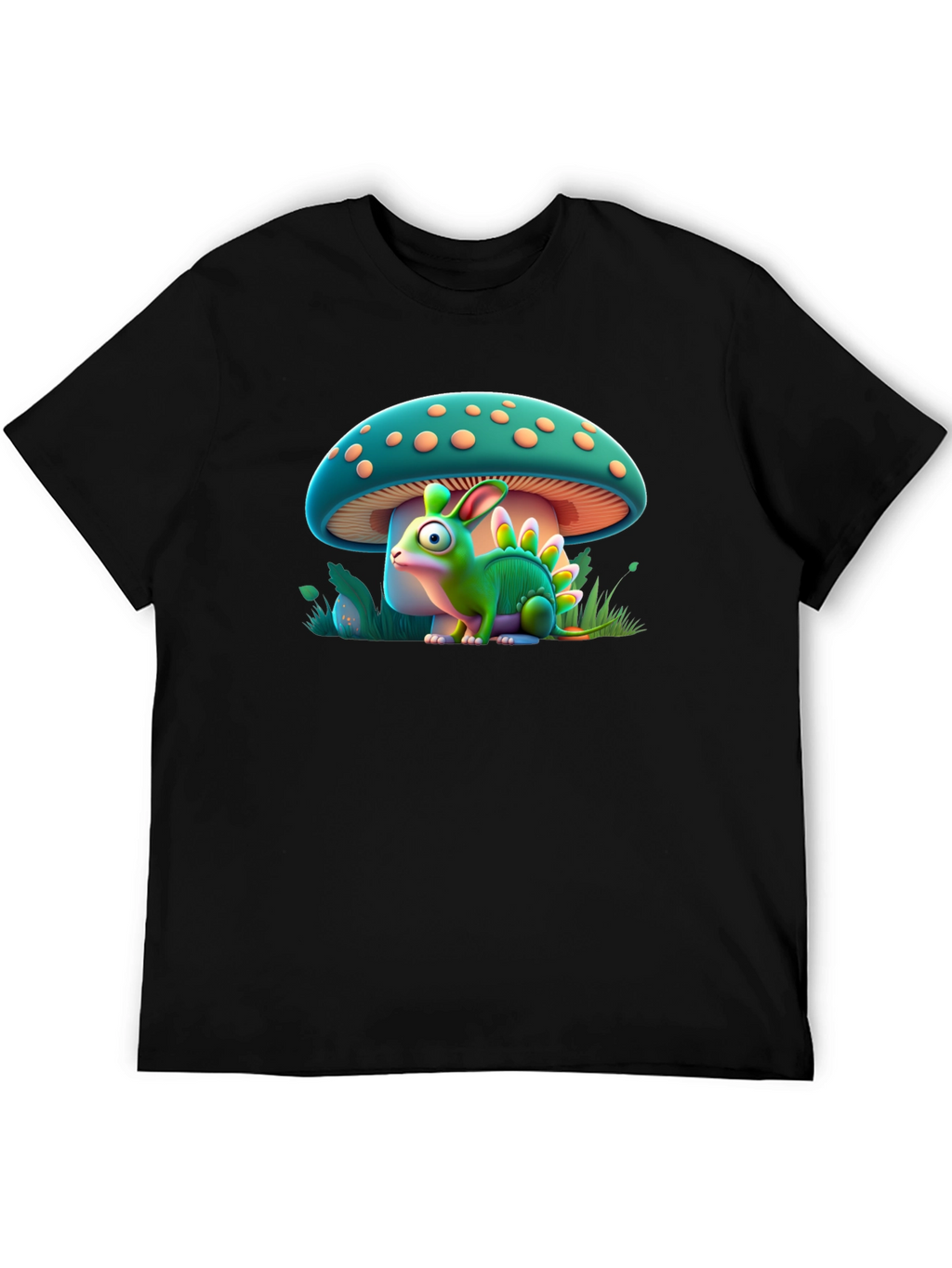 Mushroom Dino-Bunny Graphic T-Shirt