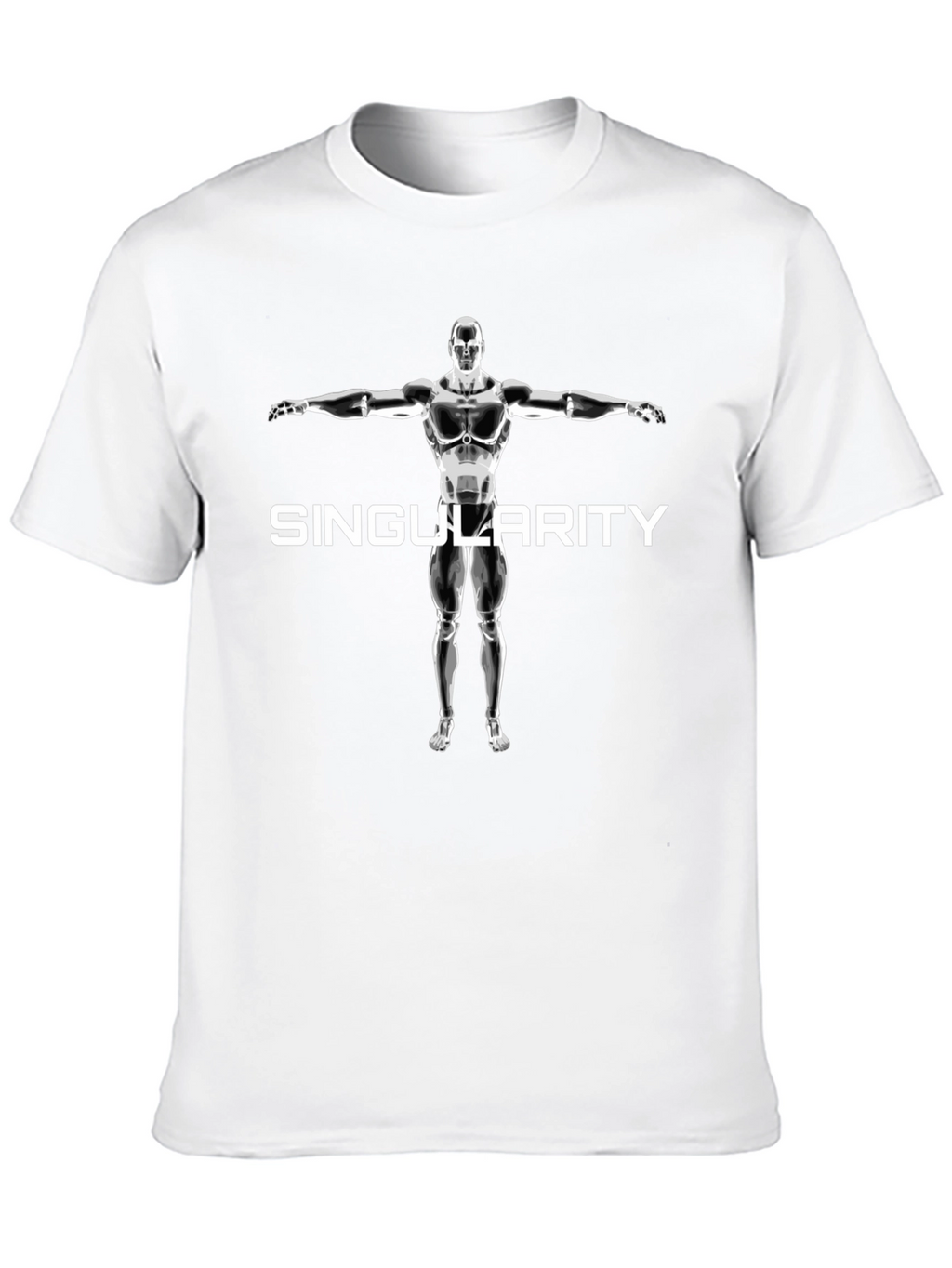 Singularity Robot Graphic Tee - Cool Black T-Shirt