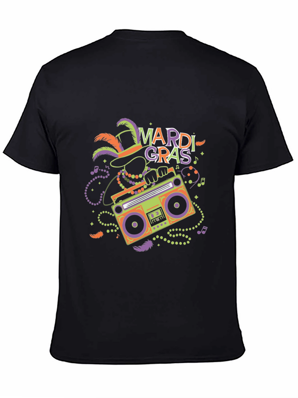 Mardi Gras Boombox Graphic T-Shirt