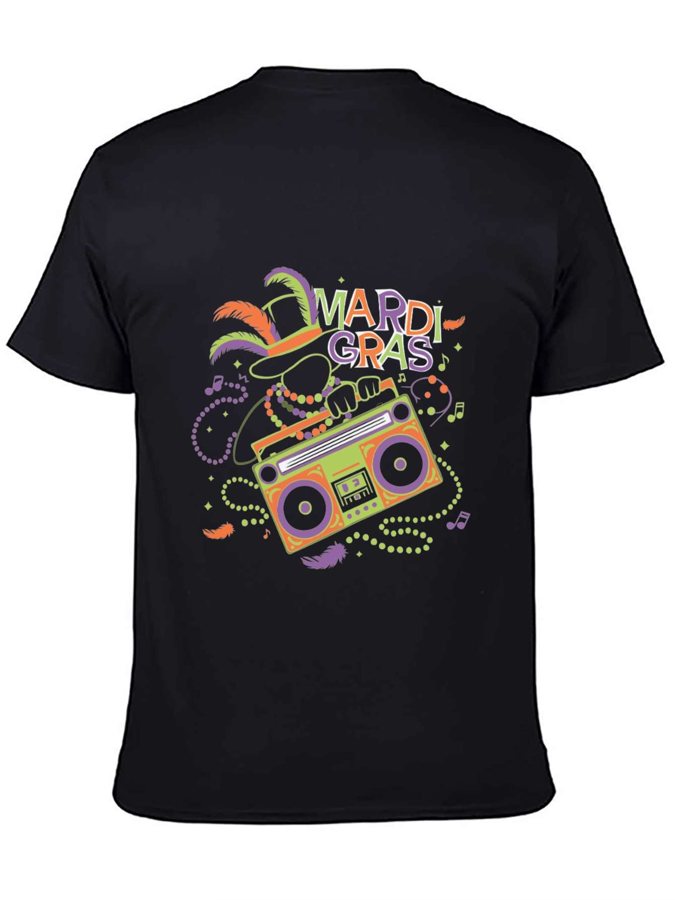 Mardi Gras Boombox Graphic T-Shirt