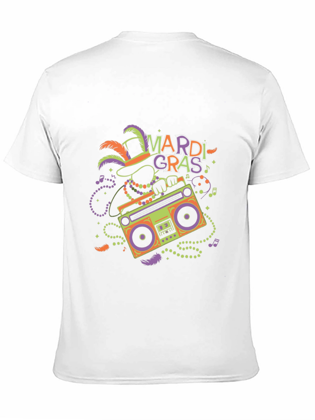 Mardi Gras Boombox Graphic T-Shirt