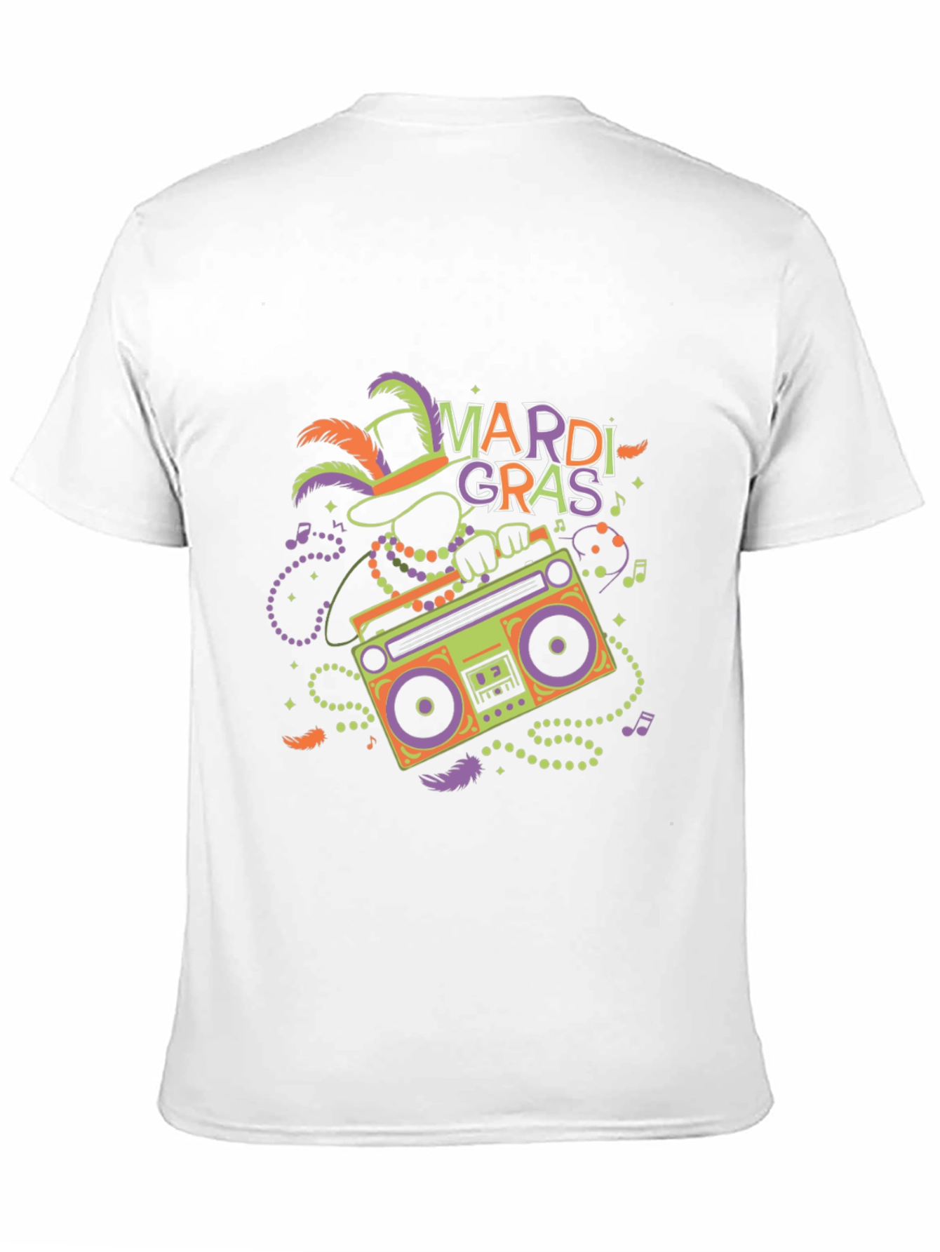 Mardi Gras Boombox Graphic T-Shirt