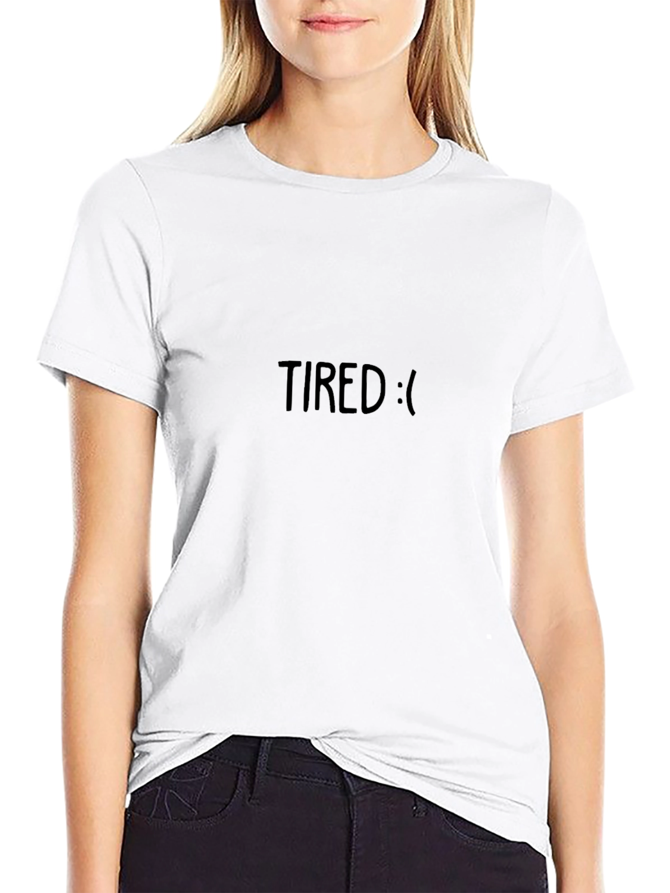 Tired Graphic Tee - Black Casual T-Shirt