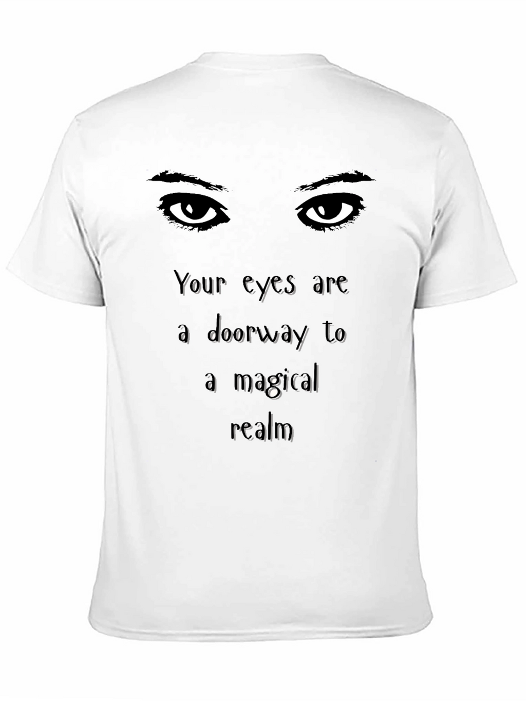 Mystical Eyes Graphic Tee - Soft Black Cotton Shirt