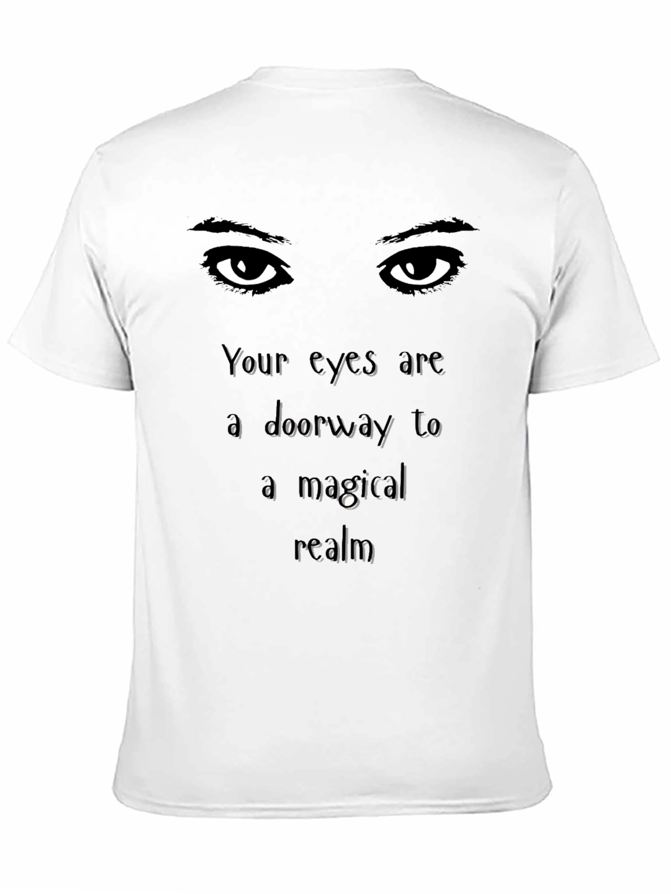 Mystical Eyes Graphic Tee - Soft Black Cotton Shirt