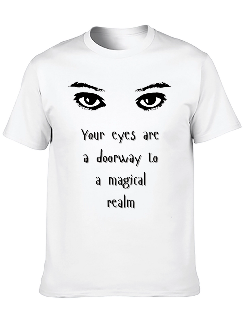 Mystical Eyes Graphic Tee - Soft Black Cotton Shirt