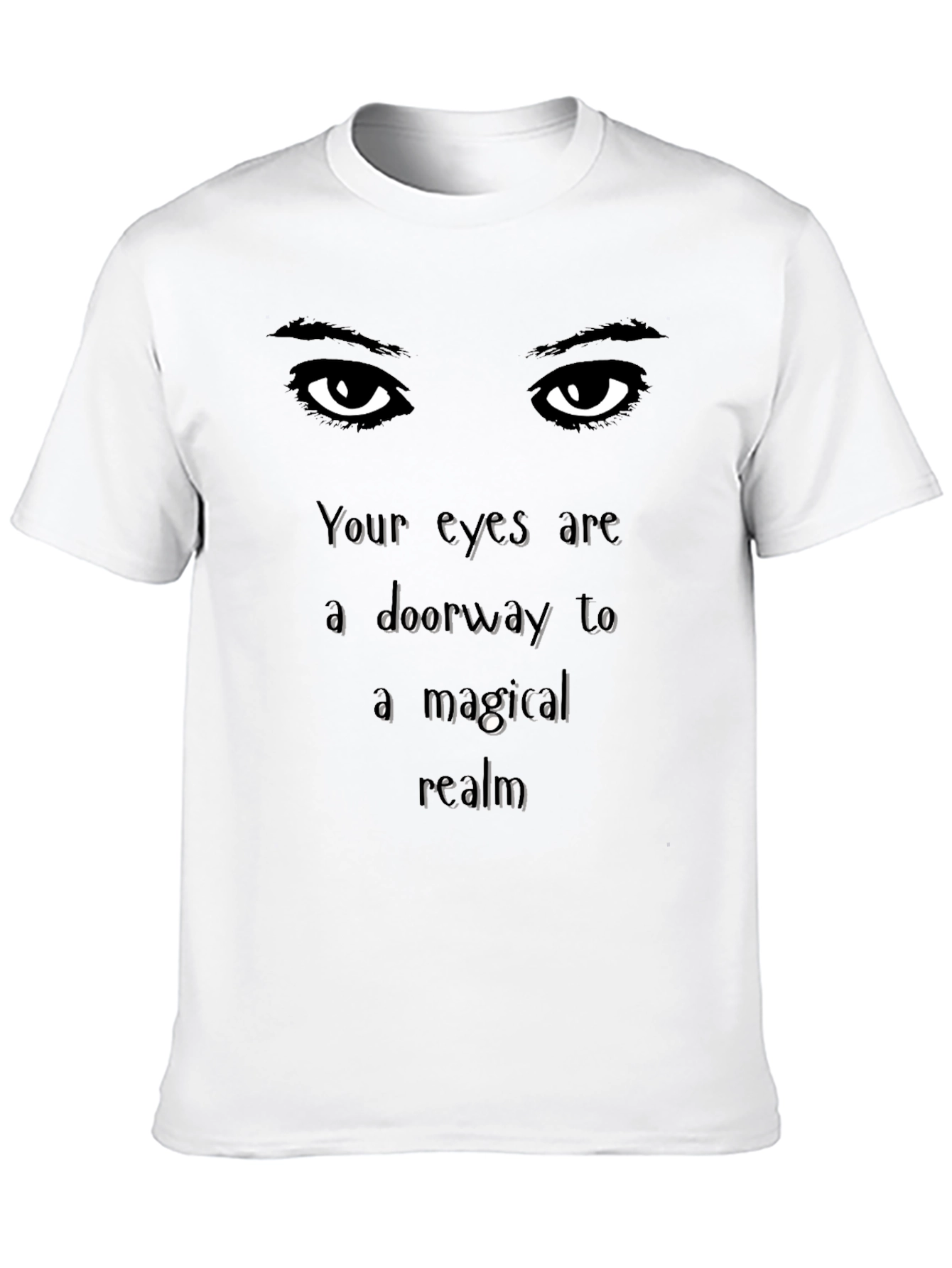 Mystical Eyes Graphic Tee - Soft Black Cotton Shirt