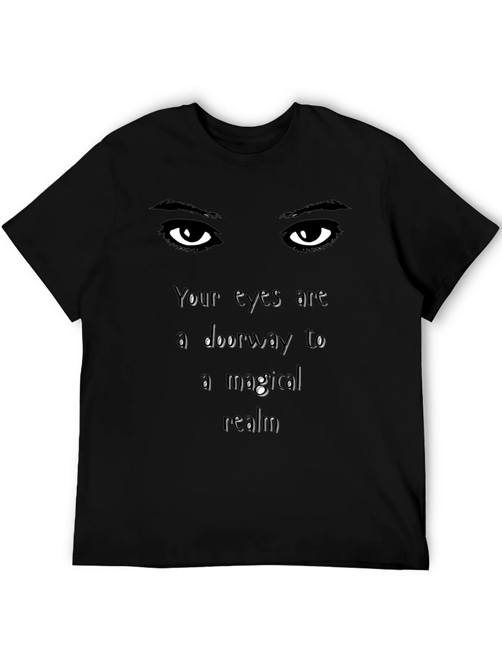 Mystical Eyes Graphic Tee - Soft Black Cotton Shirt