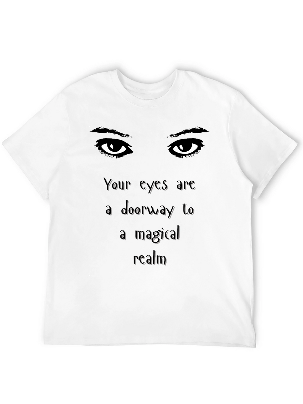 Mystical Eyes Graphic Tee - Soft Black Cotton Shirt