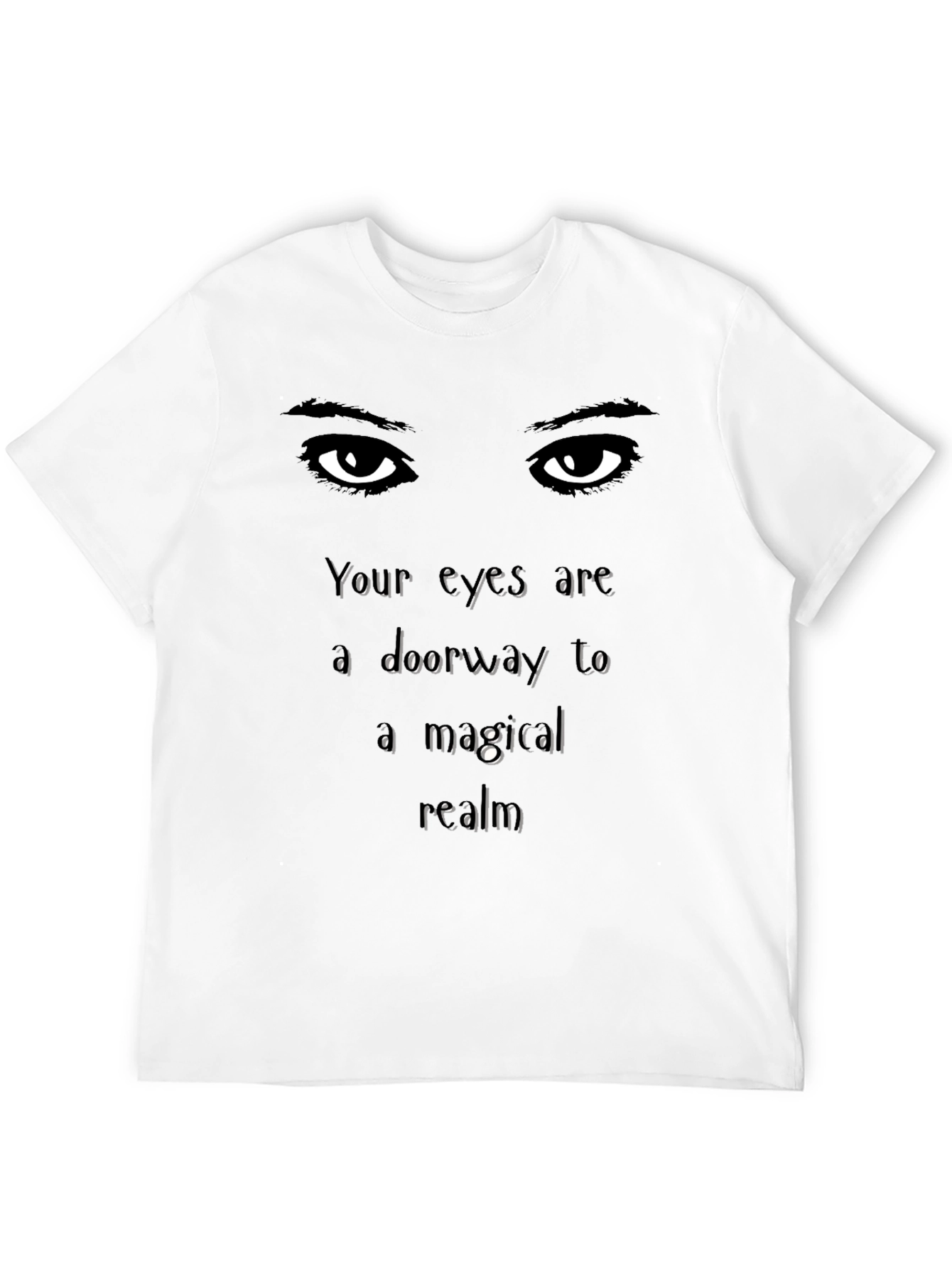 Mystical Eyes Graphic Tee - Soft Black Cotton Shirt
