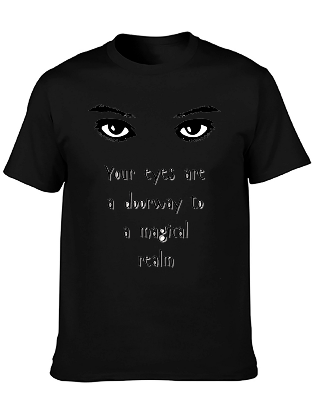 Mystical Eyes Graphic Tee - Soft Black Cotton Shirt