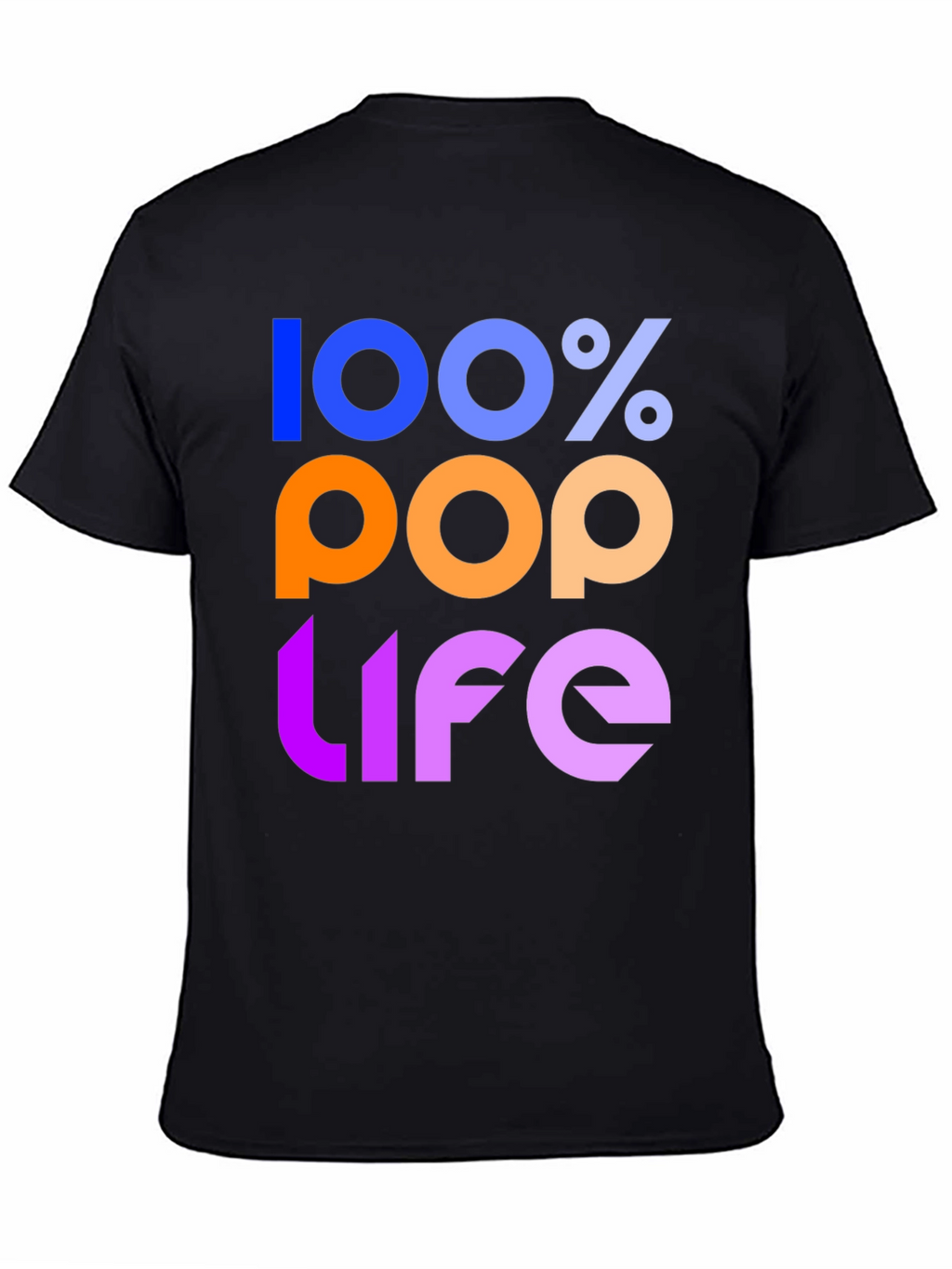 100% Pop Life Graphic Tee - Black Unisex T-Shirt