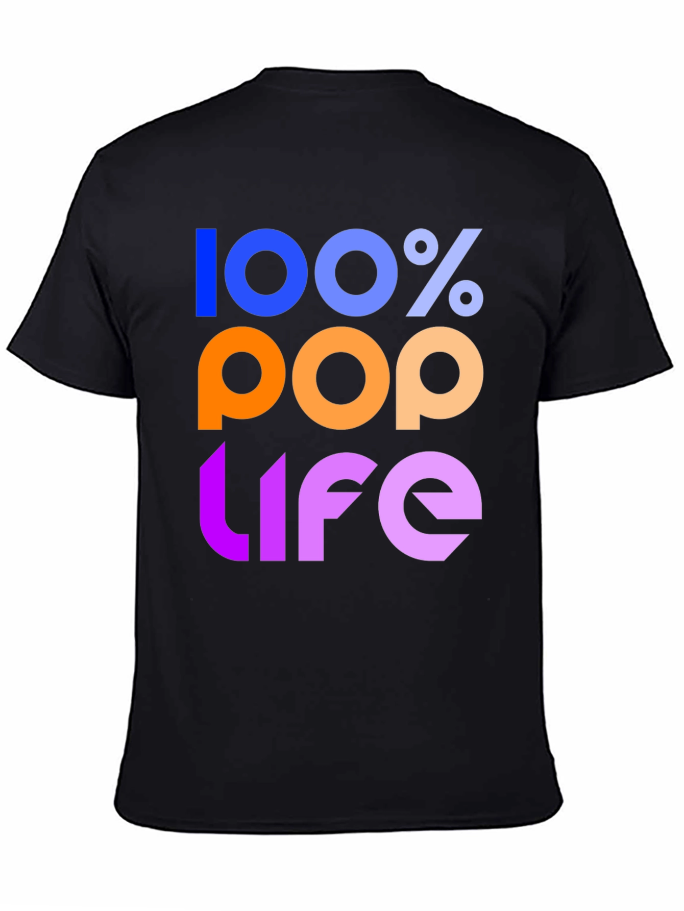 100% Pop Life Graphic Tee - Black Unisex T-Shirt