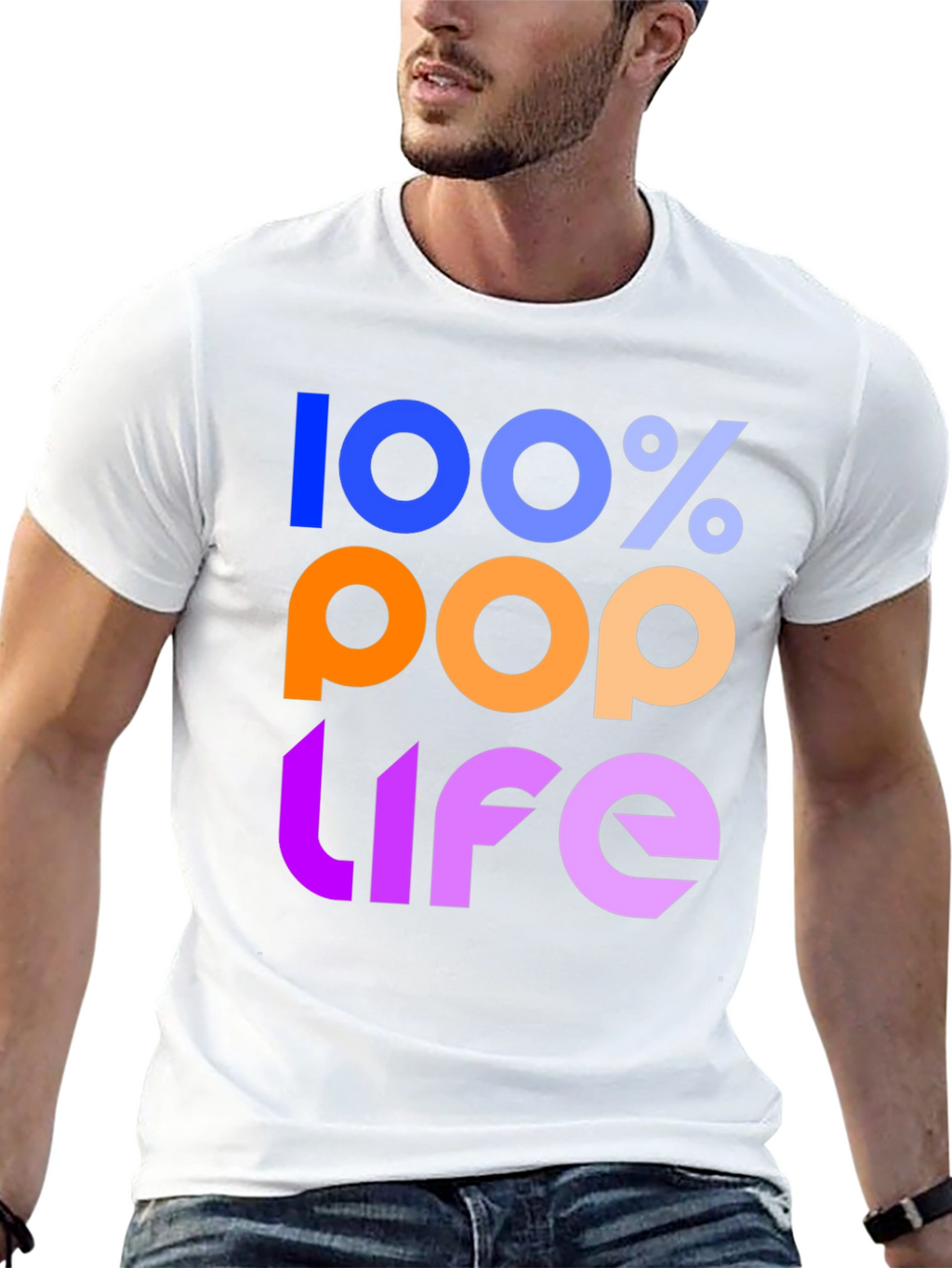 100% Pop Life Graphic Tee - Black Unisex T-Shirt