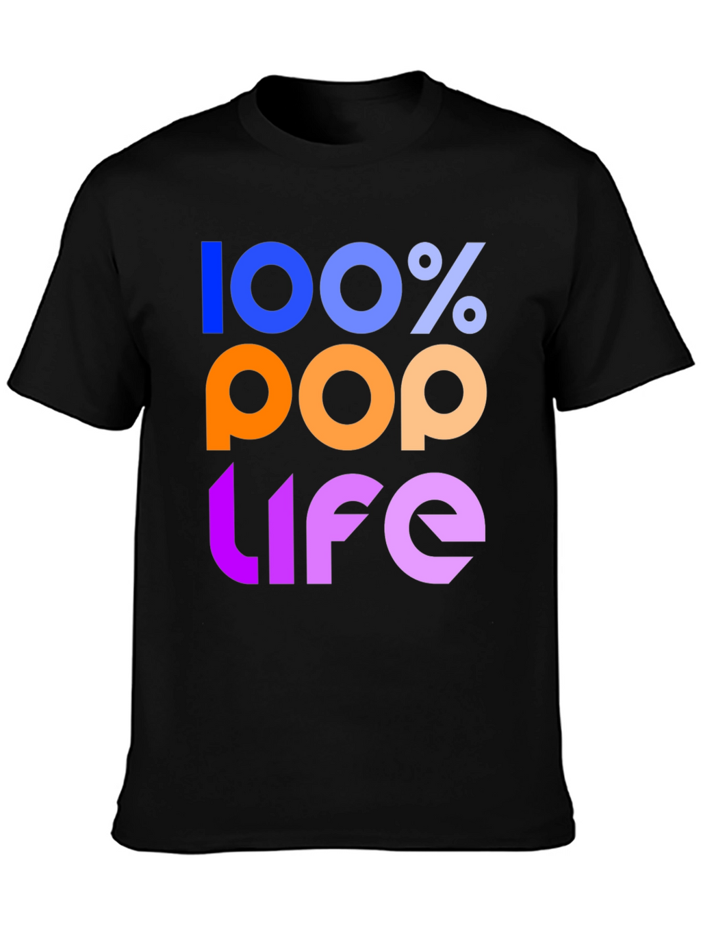 100% Pop Life Graphic Tee - Black Unisex T-Shirt