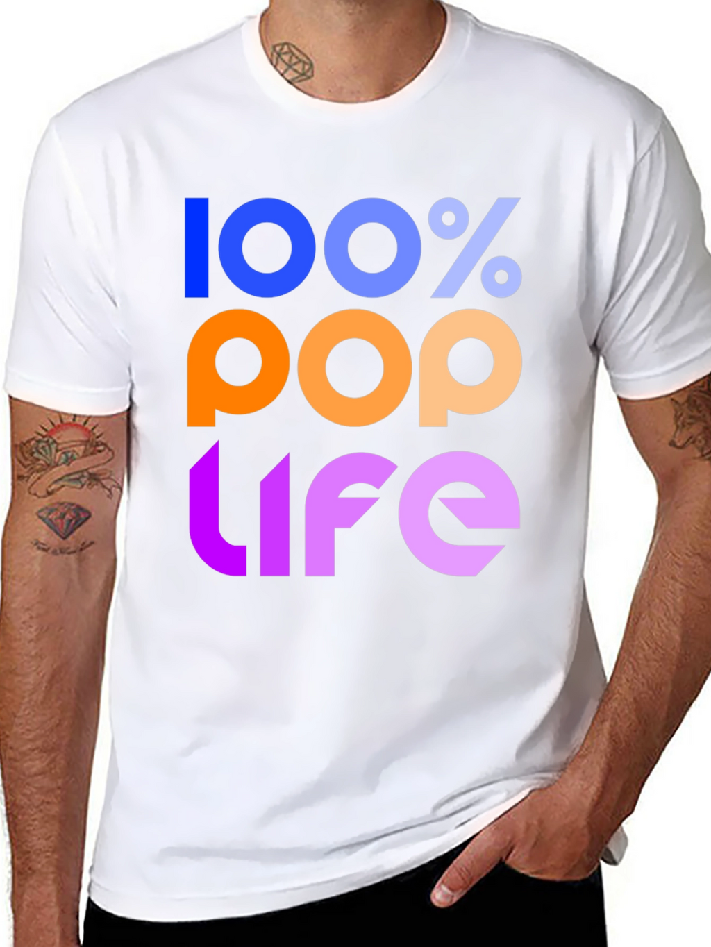 100% Pop Life Graphic Tee - Black Unisex T-Shirt