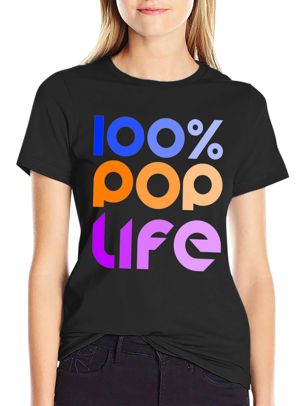 100% Pop Life Graphic Tee - Black Unisex T-Shirt