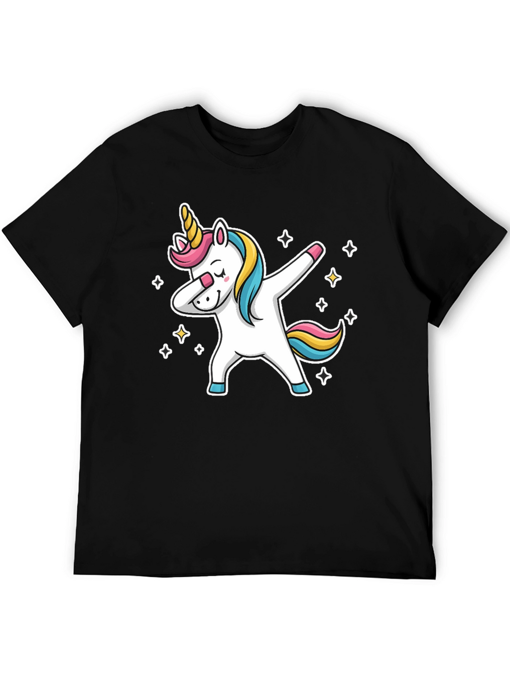 Dabbing Unicorn Graphic Tee - Black