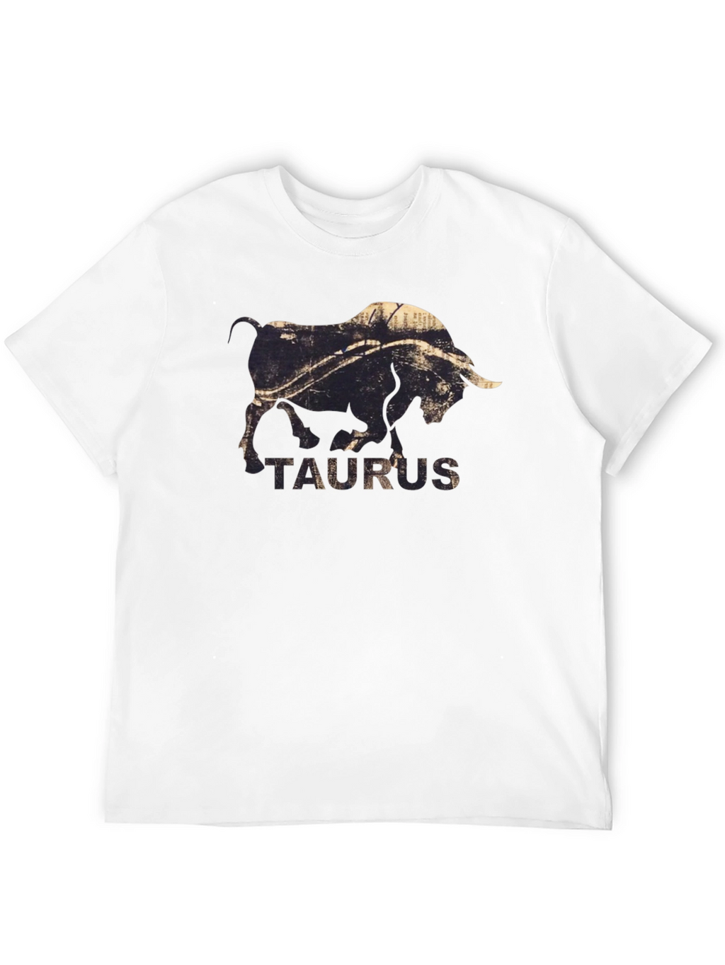 Taurus Zodiac Graphic Print Black T-Shirt