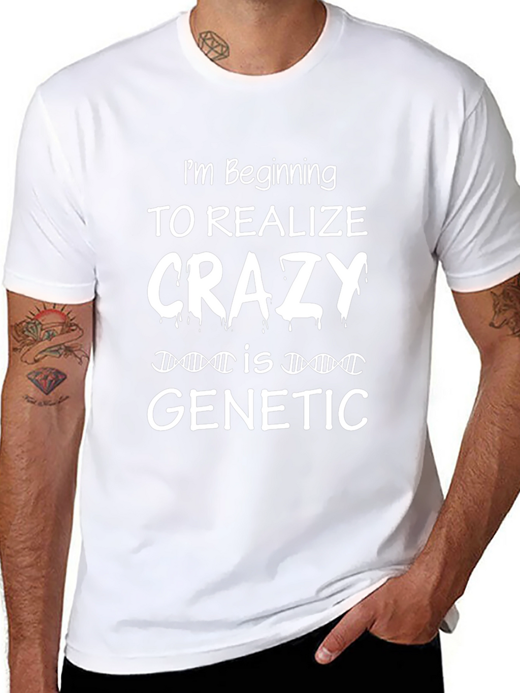 Funny Crazy Genetic Black Graphic Tee T-Shirt
