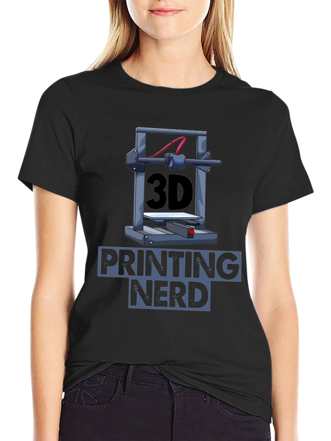 3D Printing Nerd Graphic T-Shirt - Black