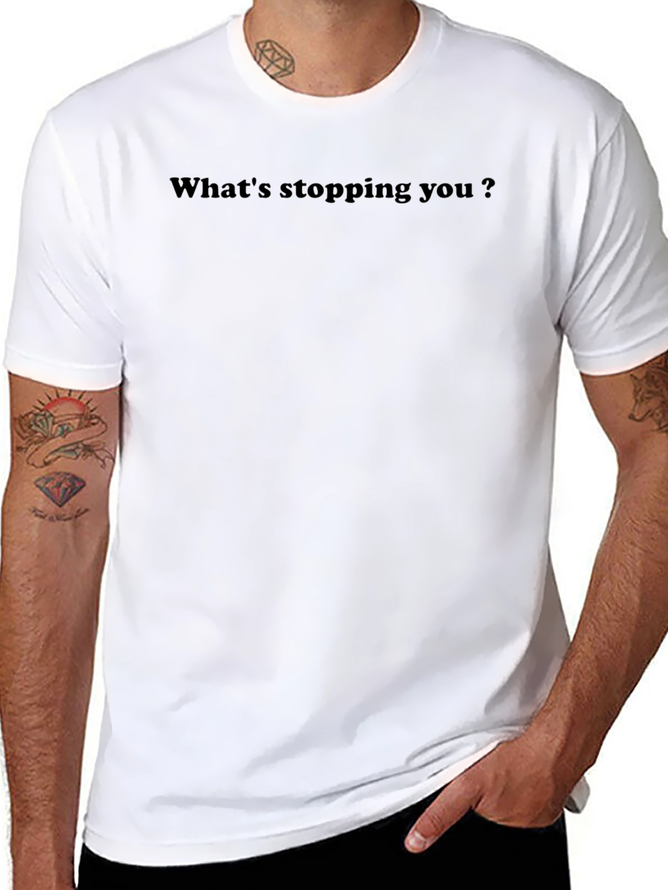 Motivational Whats Stopping You? Black T-Shirt