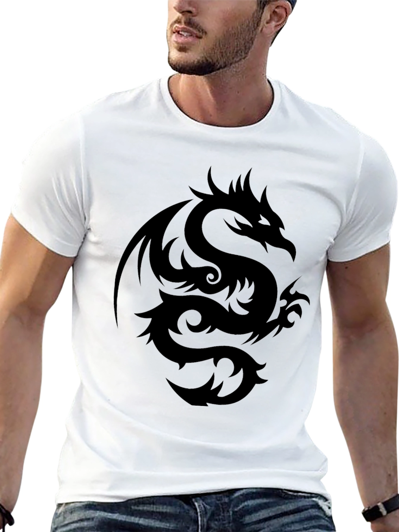 Black Dragon Graphic Tee - Mens Short Sleeve Shirt
