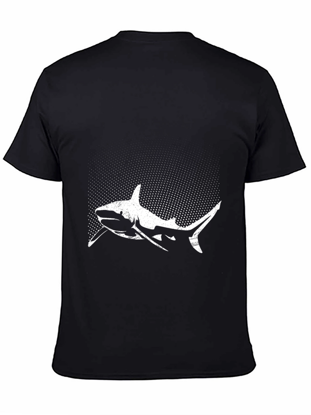 Shark Graphic Tee - Black Cotton Crew Neck T-Shirt