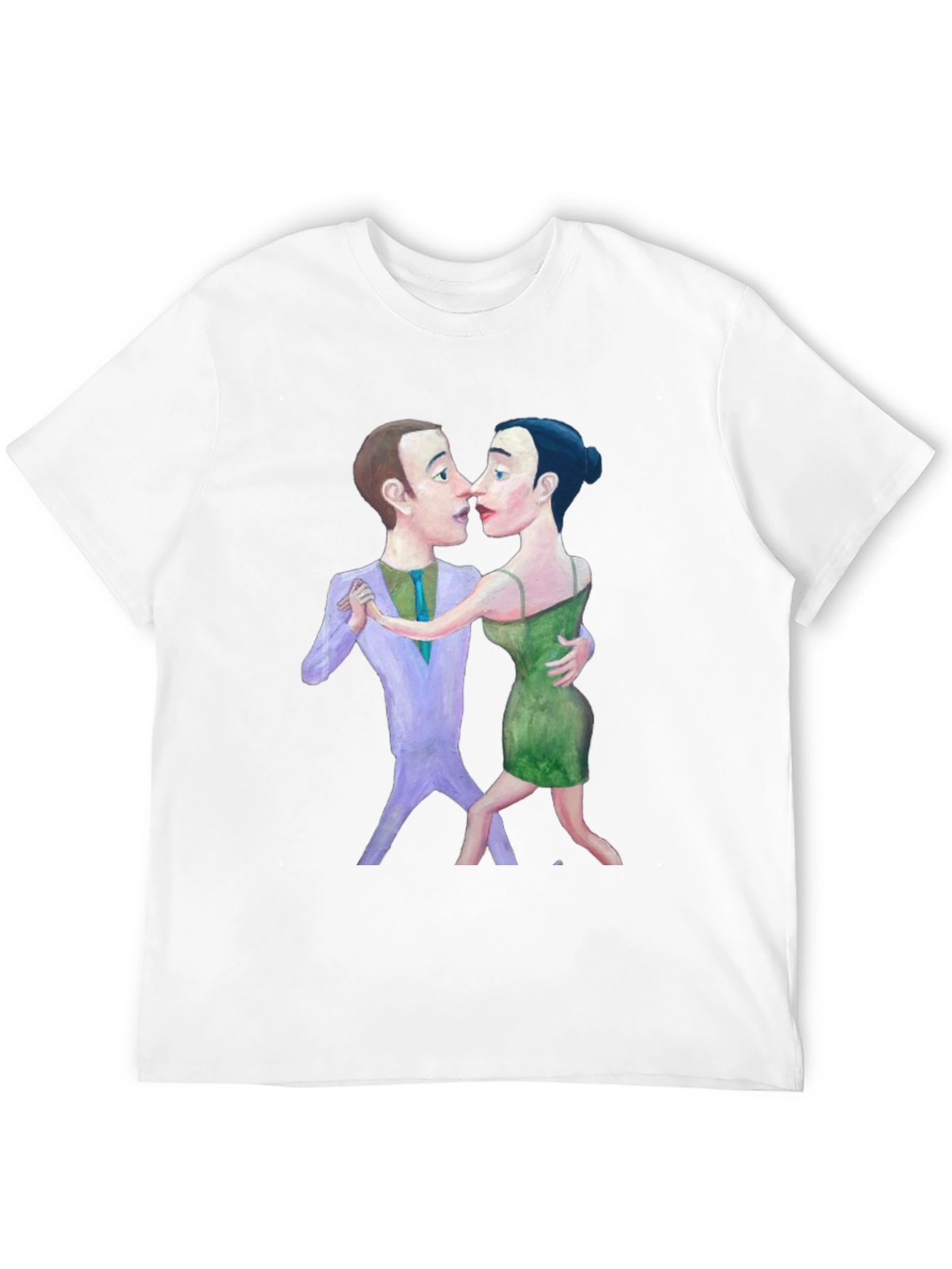 Tango Couple Graphic Print Black T-Shirt