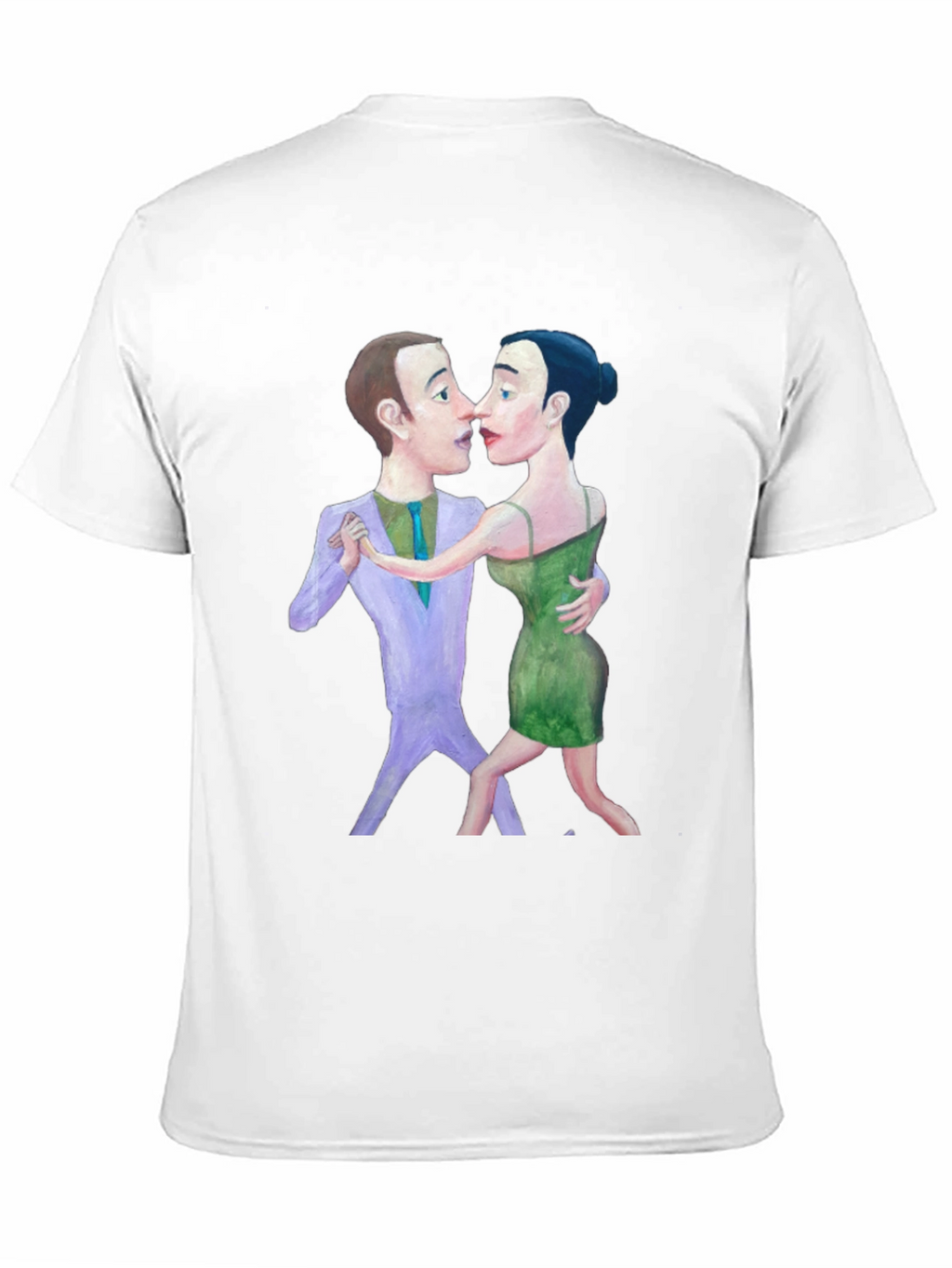 Tango Couple Graphic Print Black T-Shirt