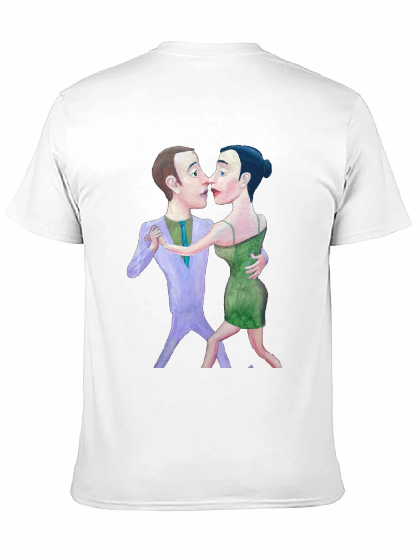 Tango Couple Graphic Print Black T-Shirt
