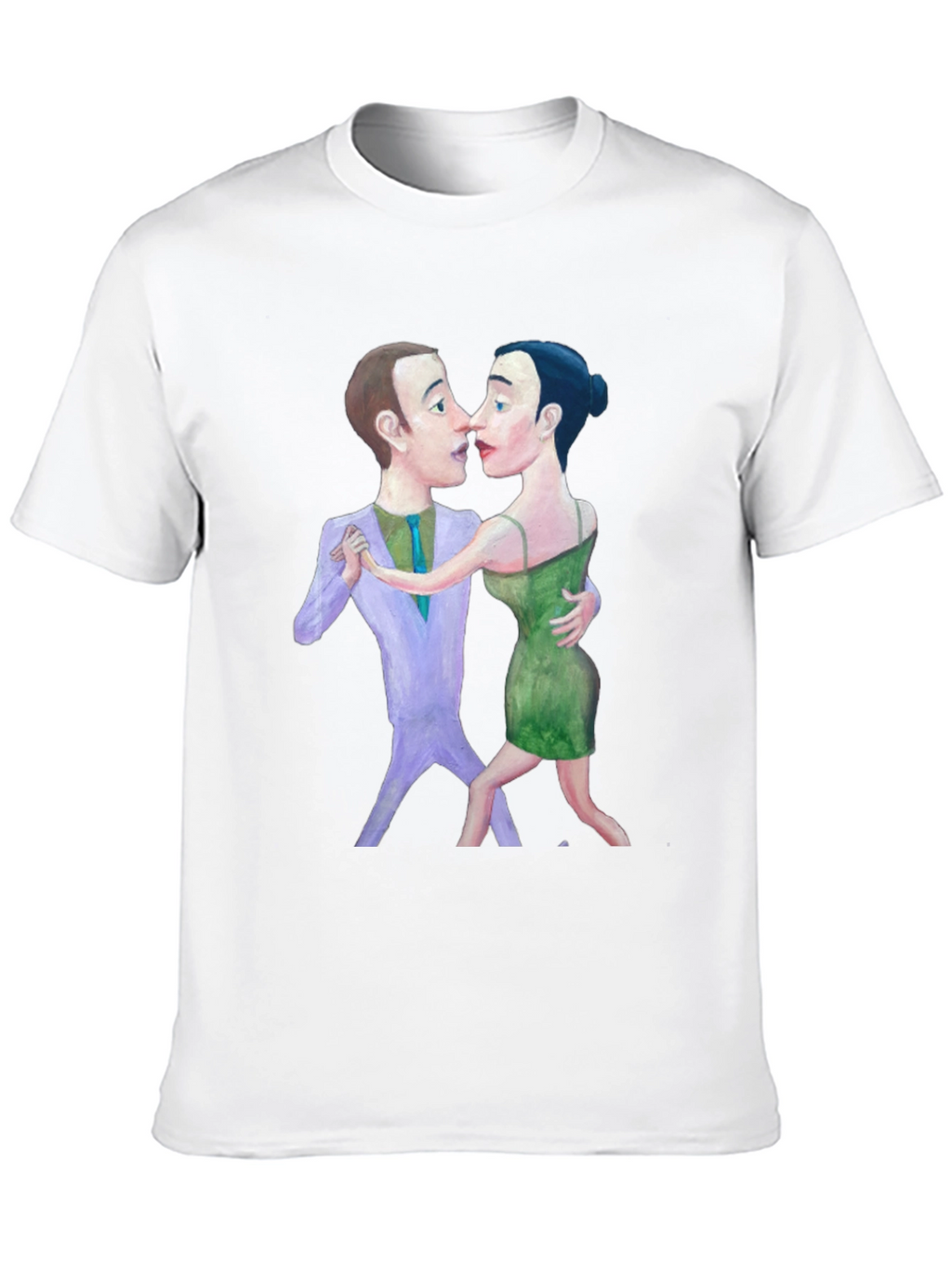 Tango Couple Graphic Print Black T-Shirt