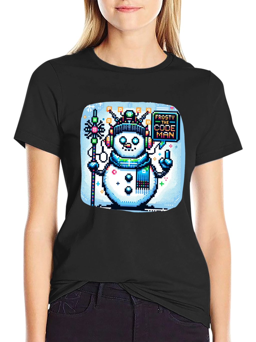 Pixel Frosty Code Man T-Shirt