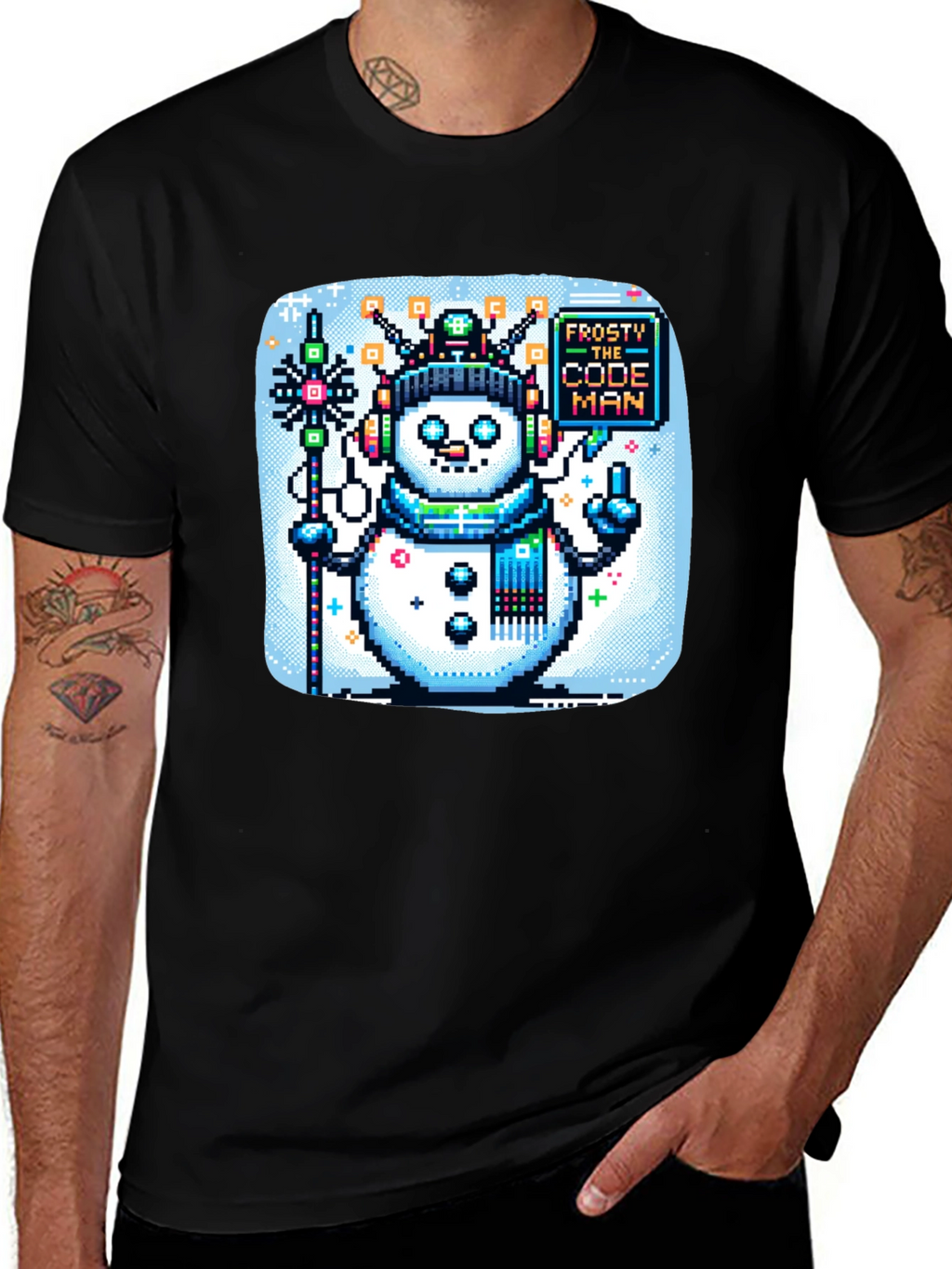 Pixel Frosty Code Man T-Shirt