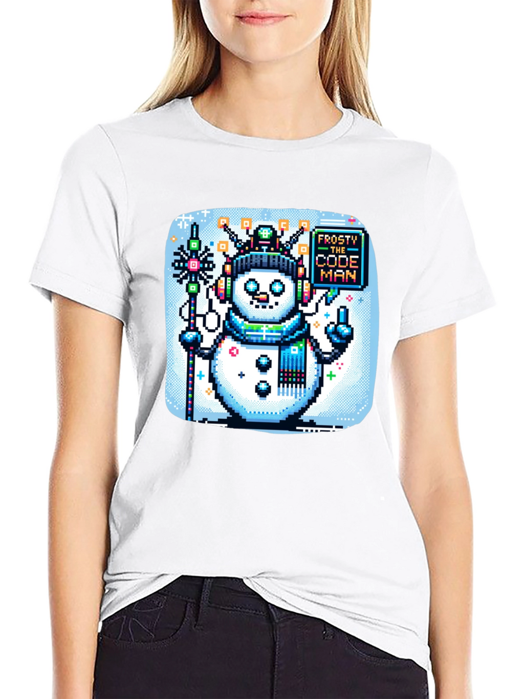 Pixel Frosty Code Man T-Shirt