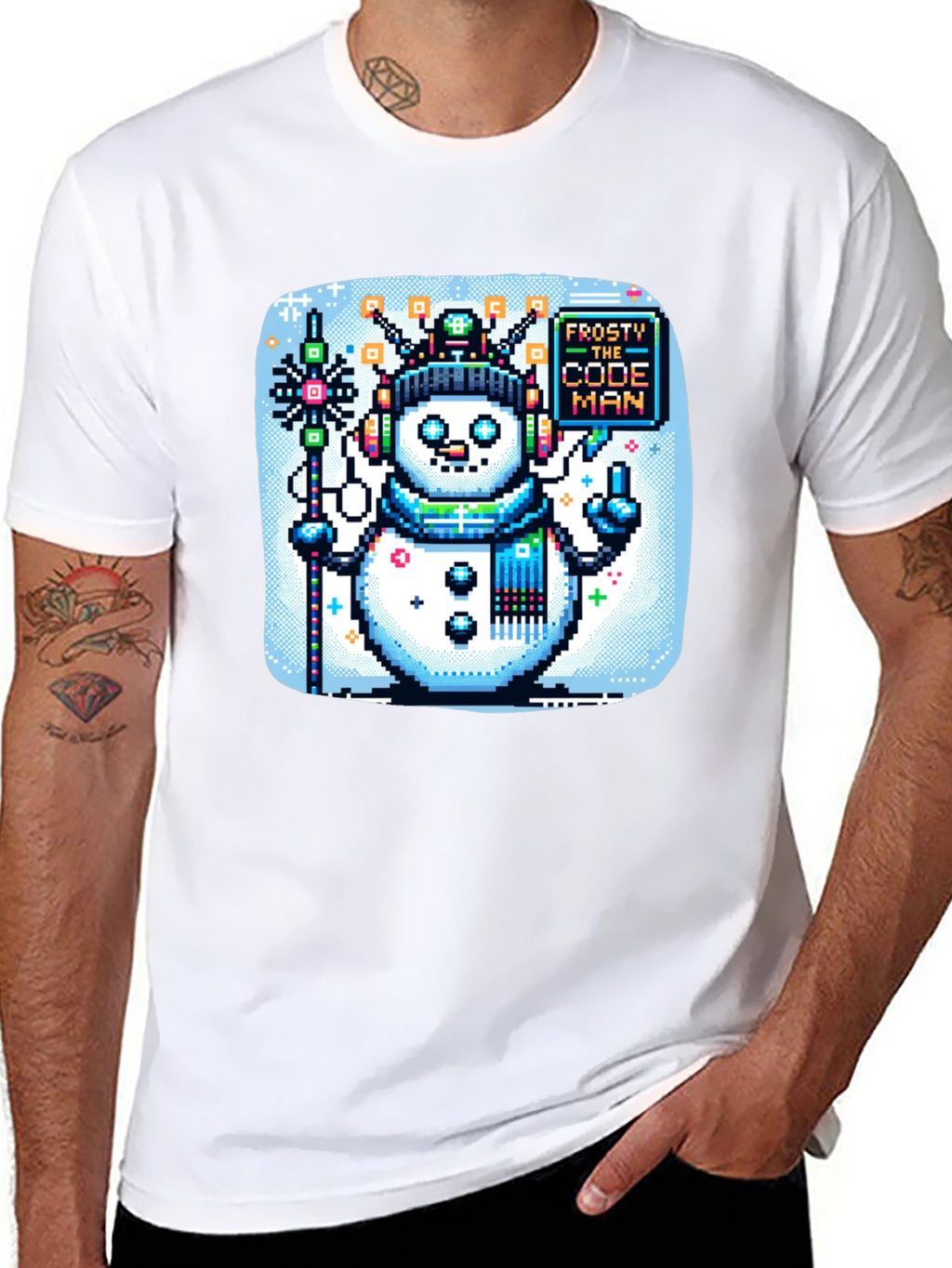Pixel Frosty Code Man T-Shirt