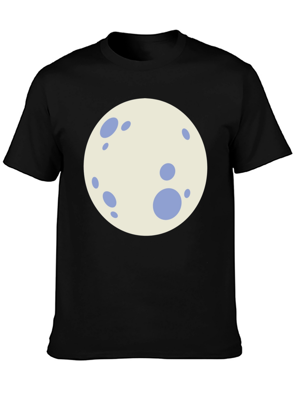 Black T-Shirt with Cartoon Moon Graphic