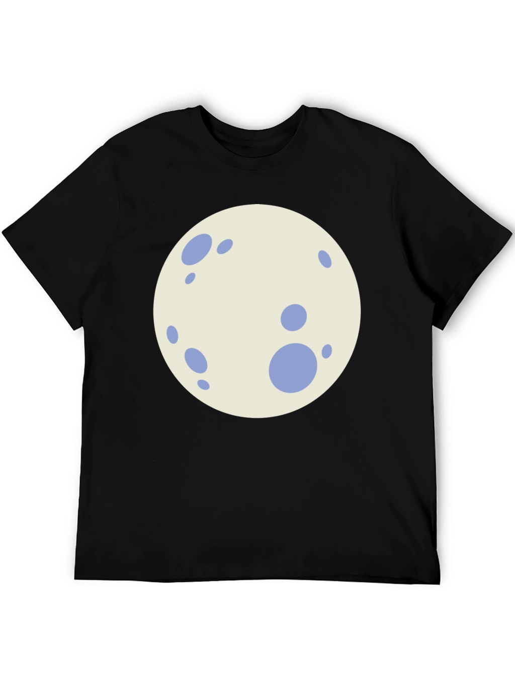 Black T-Shirt with Cartoon Moon Graphic