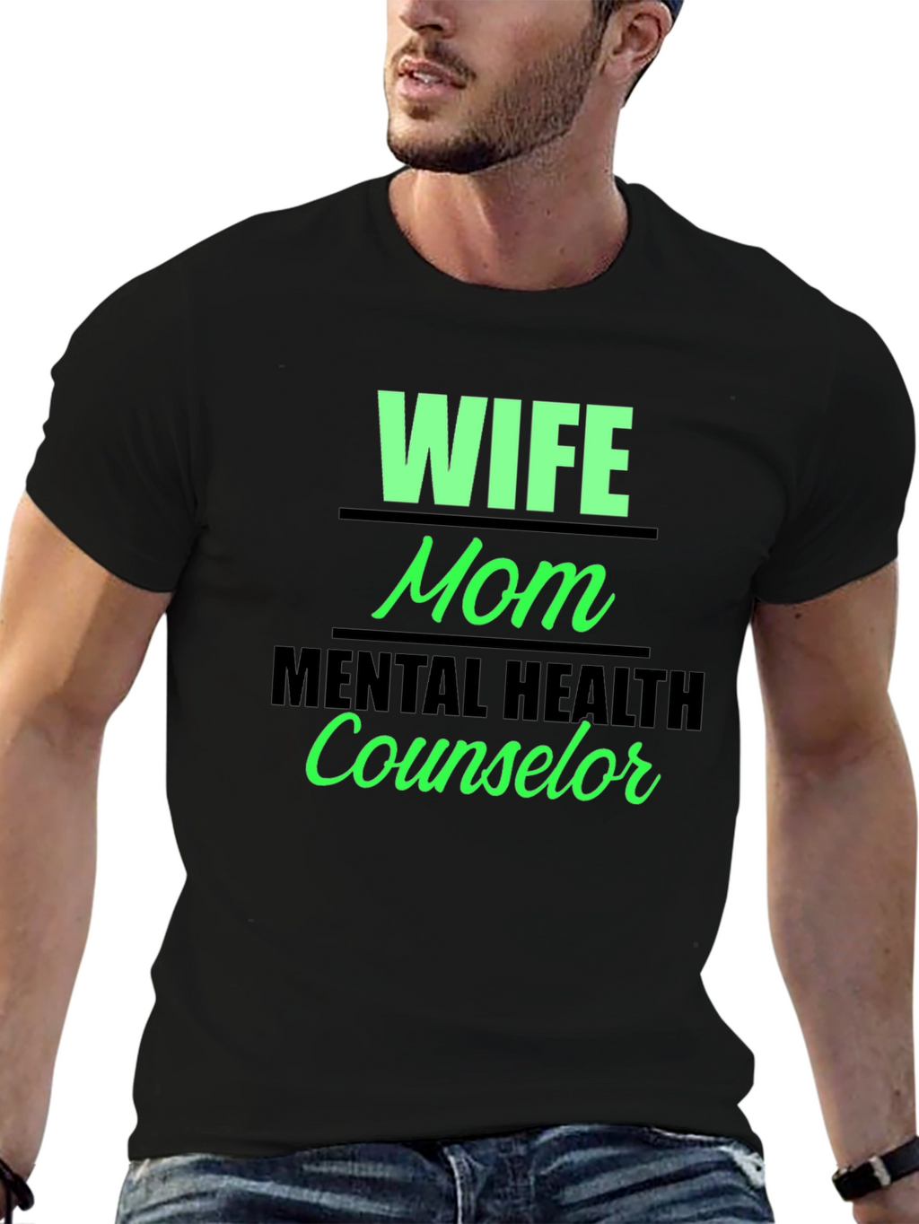 Wife Mom Mental Health Counselor Graphic Tee