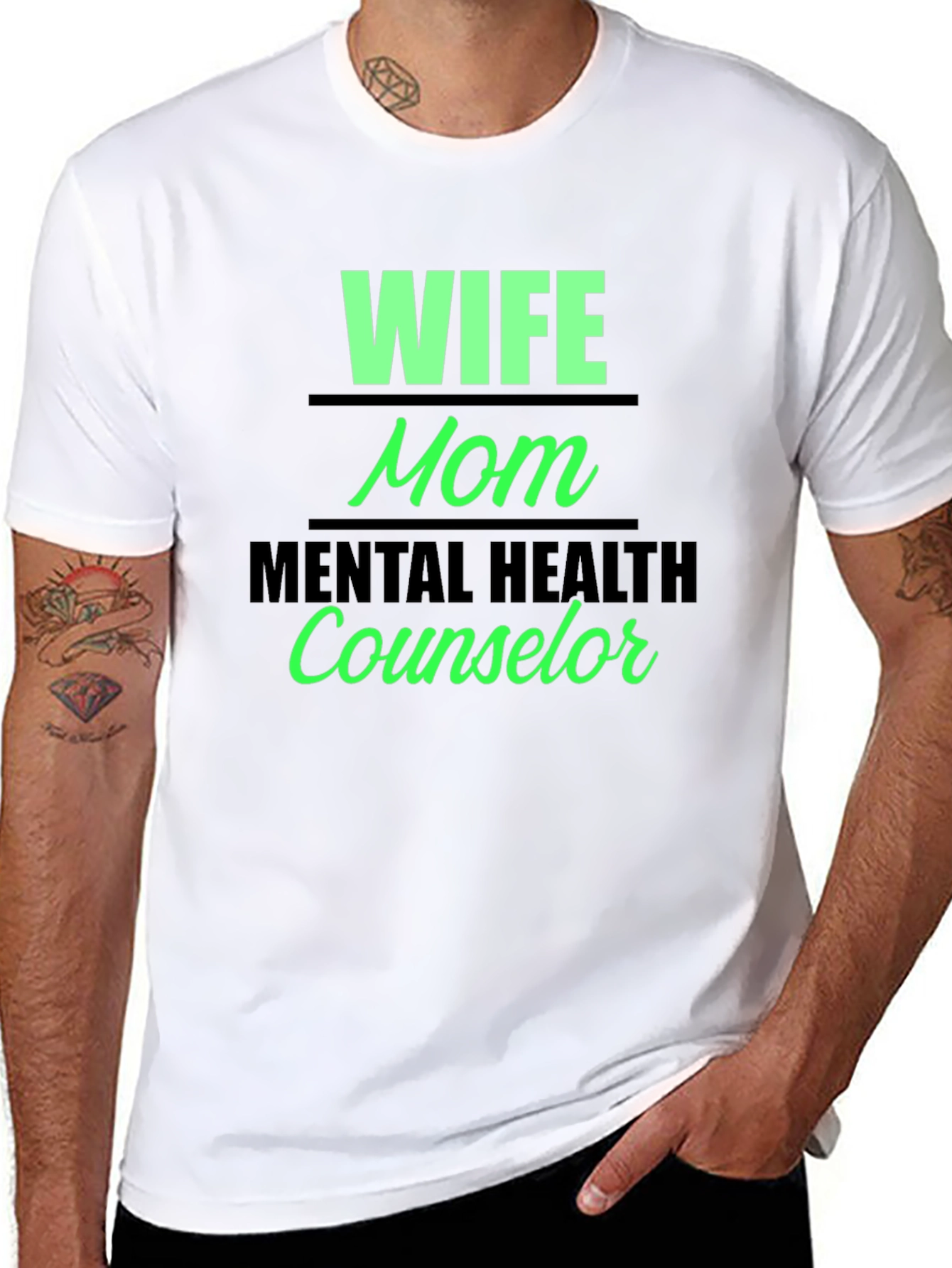 Wife Mom Mental Health Counselor Graphic Tee