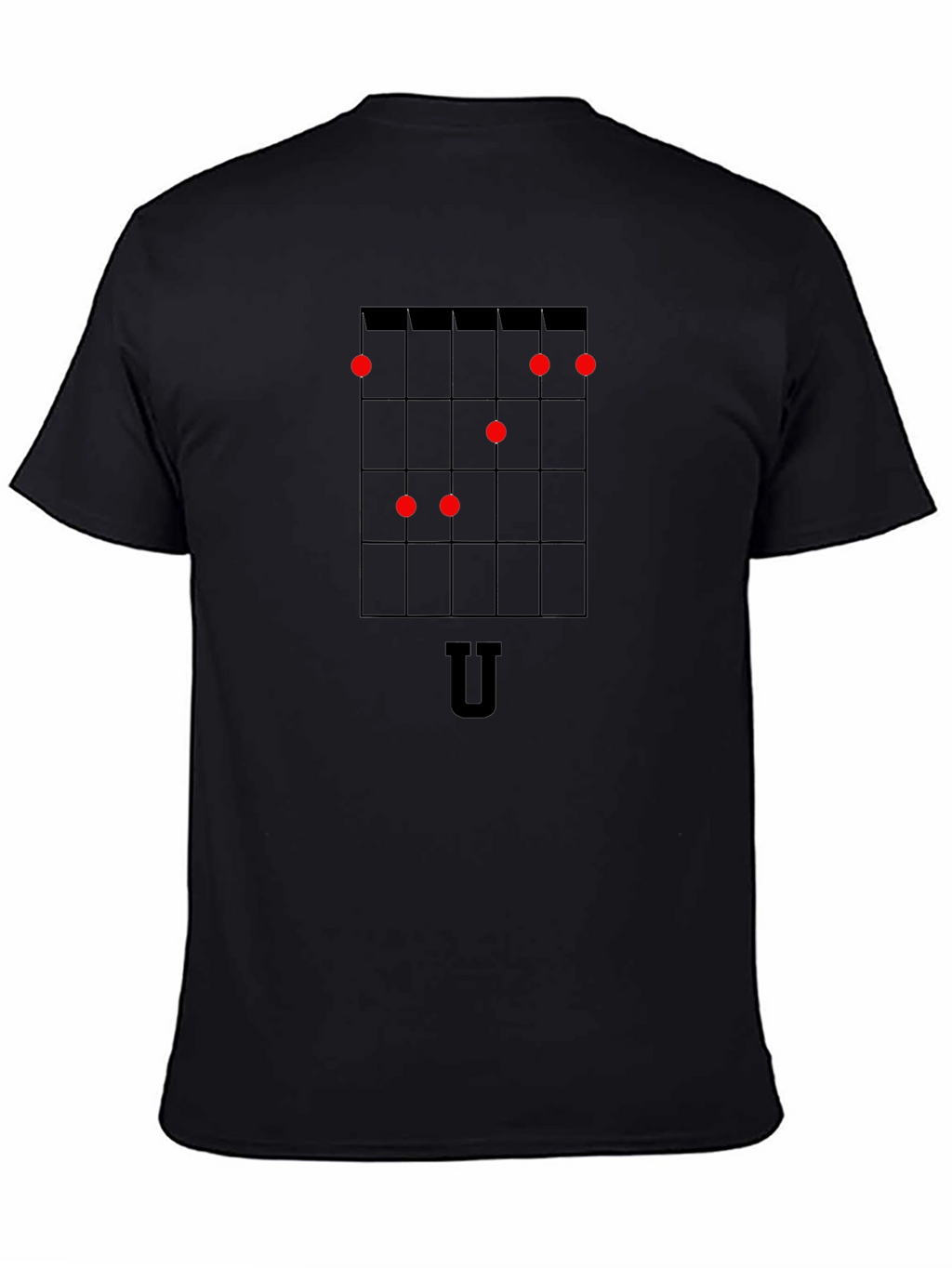 Ukulele Chord Chart Black T-Shirt