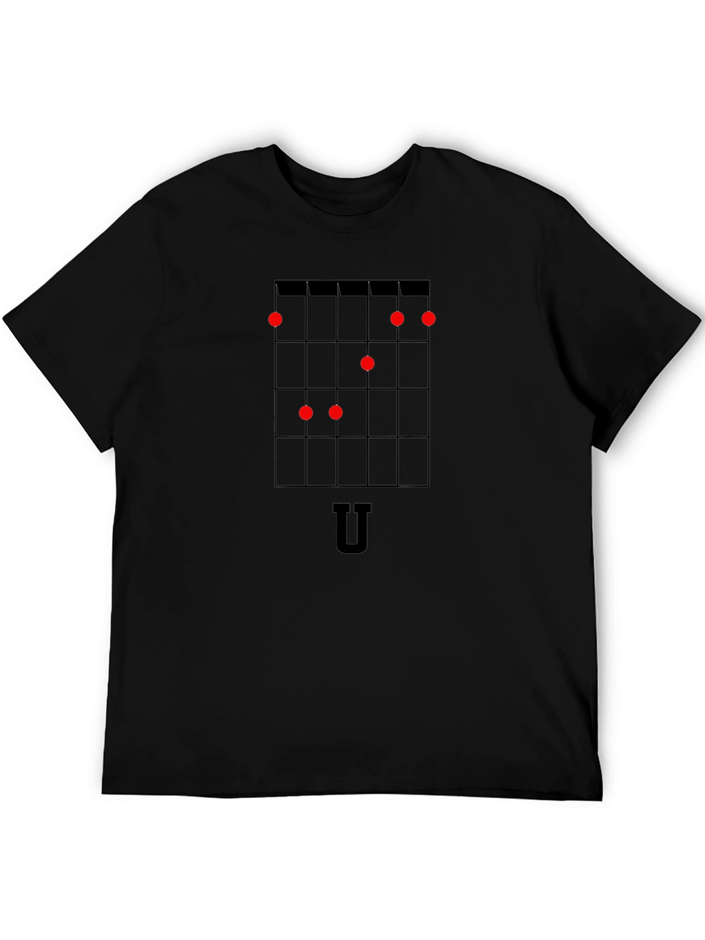 Ukulele Chord Chart Black T-Shirt