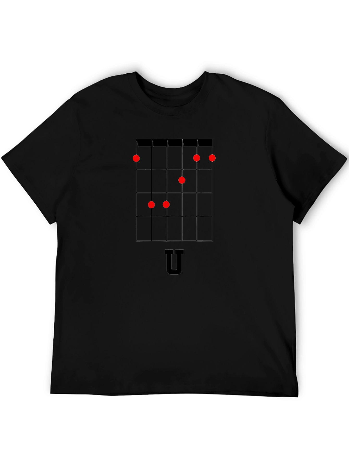 Ukulele Chord Chart Black T-Shirt