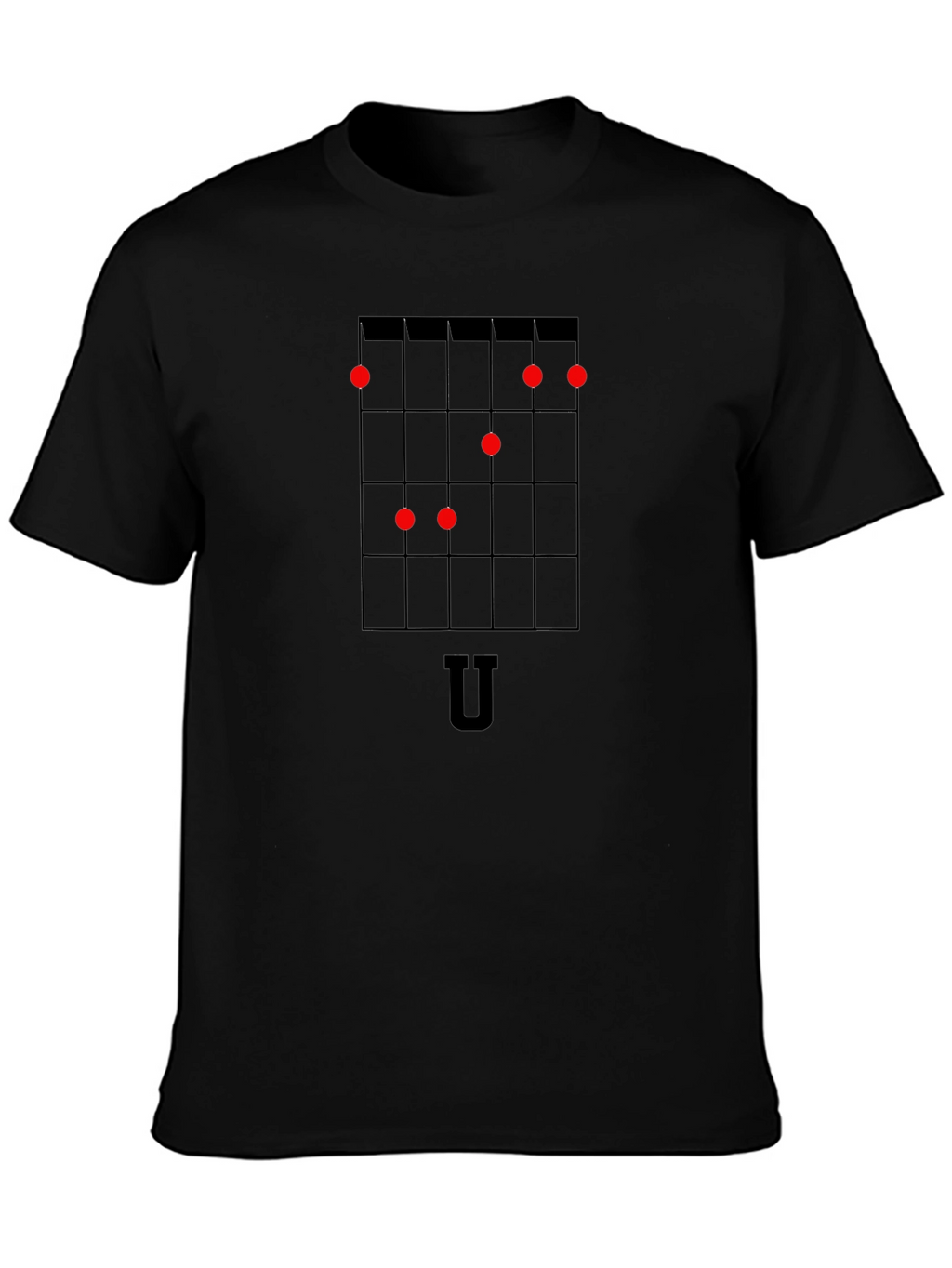 Ukulele Chord Chart Black T-Shirt
