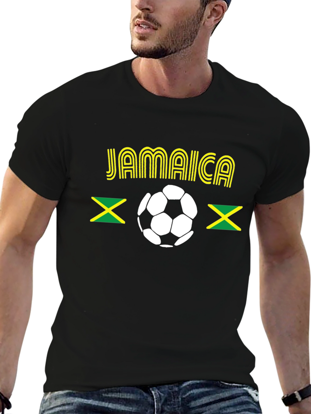 Jamaica Soccer T-Shirt - Black Graphic Tee