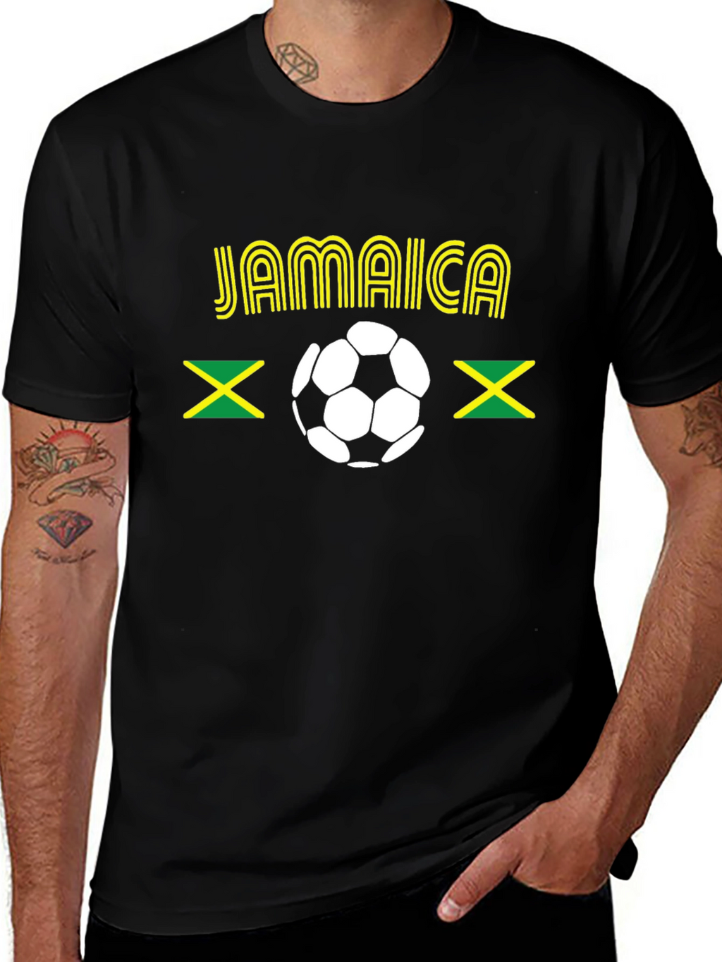 Jamaica Soccer T-Shirt - Black Graphic Tee
